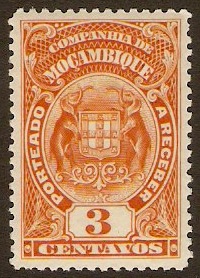 Mozambique Company 1919 3c Orange Postage Due. SG220B.
