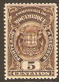 Mozambique Company 1919 5c Sepia Postage Due. SG221B. - Click Image to Close