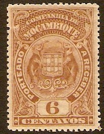 Mozambique Company 1919 6c Pale brown Postage Due. SG222B.