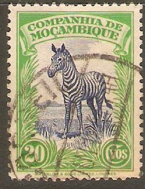 Mozambique Company 1937 20c Dull ultra and yellow green. SG290.