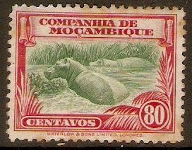 Mozambique Company 1937 80c Green and carmine. SG297.