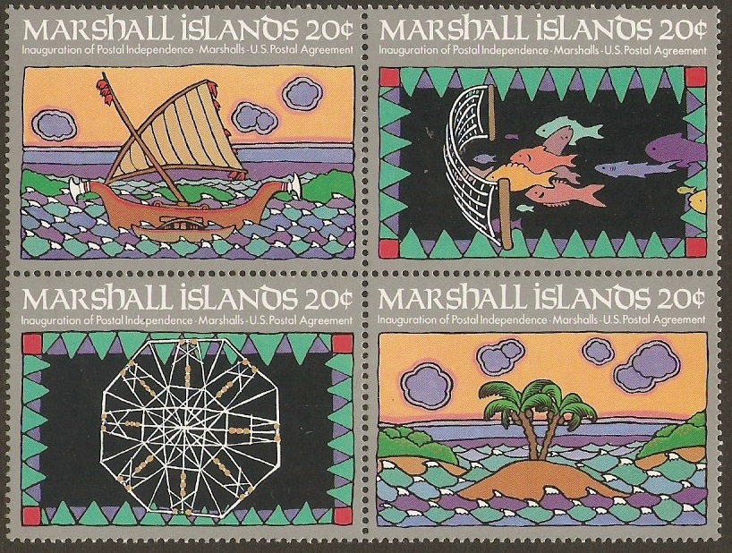 Marshall Islands 1984 Postal Independence Set. SG1-SG4.