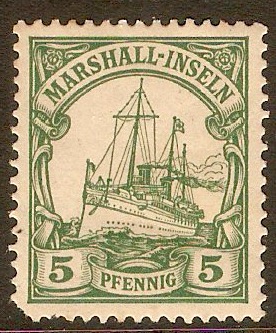 Marshall Islands 1901 5pf Green. SGG12.