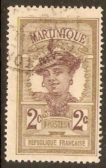 Martinique 1908 2c Olive. SG63.