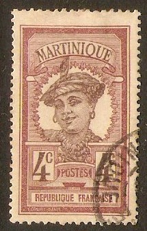 Martinique 1908 4c Purple-brown. SG64.