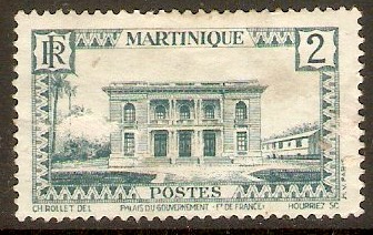 Martinique 1933 2c Light blue. SG135.