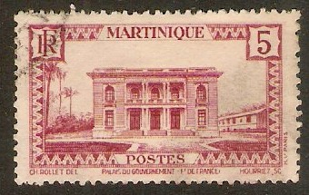 Martinique 1933 5c Claret. SG138.