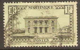 Martinique 1933 1f Black on green. SG158. - Click Image to Close