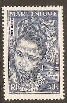 Martinique 1947 30c Blue. SG232.