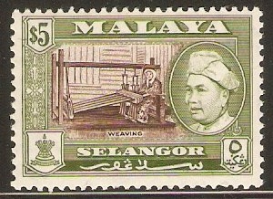 Selangor 1957 $5 Brown and bronze-green. SG127a.