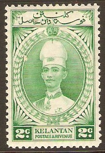 Kelantan 1937 2c Green. SG41.