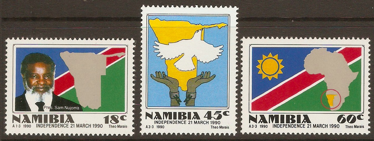 Namibia 1990 Independence set. SG538-SG540.