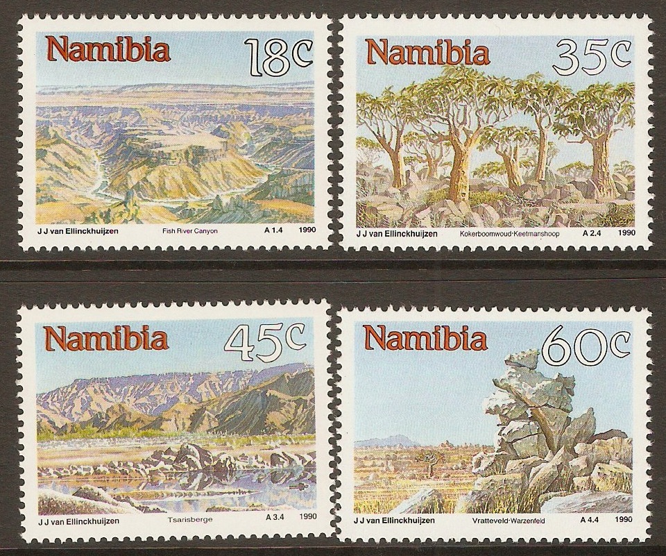 Namibia 1990 Landscapes set. SG541-SG544.