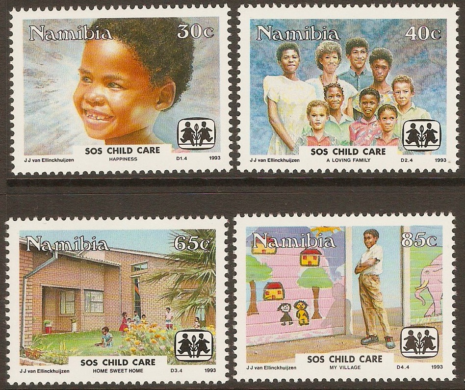 Namibia 1993 SOS Child Care set. SG619-SG622.