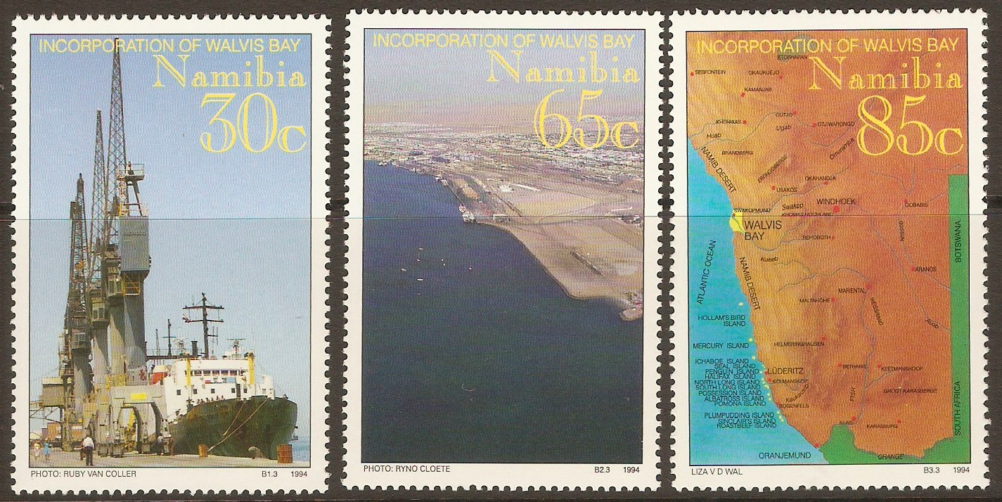 Namibia 1994 Incorporation of Walvis Bay set. SG641-SG643.