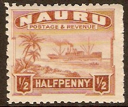 Nauru 1924 d Chestnut. SG26A.