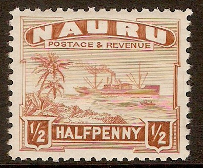 Nauru 1924 d Chestnut. SG26B.