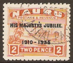 Nauru 1935 2d Orange Silver Jubilee Series. SG41. - Click Image to Close
