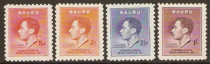 Nauru 1937 Coronation Set. SG44-SG47.