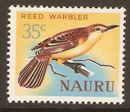 Nauru 1966 35c Reed Warbler stamp. SG77