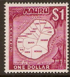 Nauru 1966 $1 Magenta. SG79