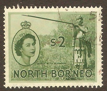 North Borneo 1954 $2 Grey-green. SG384a.