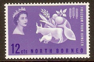 North Borneo 1963 12c Freedom from Hunger Stamp. SG407.