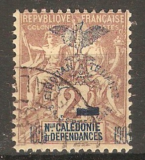 New Caledonia 1903 2c Purple-brown on buff. SG64.