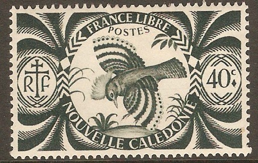 New Caledonia 1942 40c Slate-green - Free French series. SG271.
