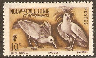 New Caledonia 1948 10c Purple and yellow. SG306.
