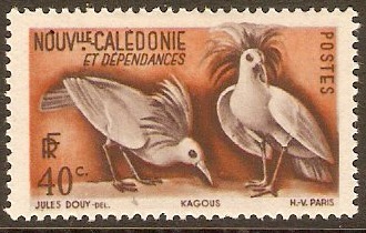 New Caledonia 1948 40c Purple and orange-brown. SG308.