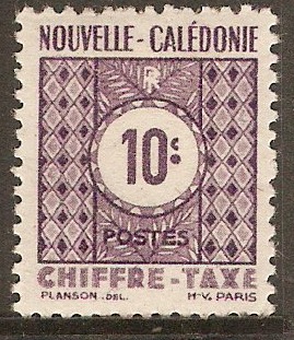 New Caledonia 1948 10c Mauve - Postage Due. SGD328.