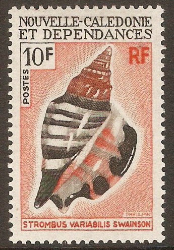 New Caledonia 1968 10f Sea Shells series. SG450.