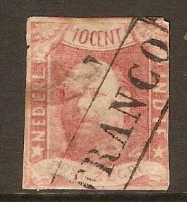 Netherlands Indies 1864 10c Carmine - Imperf. SG1.