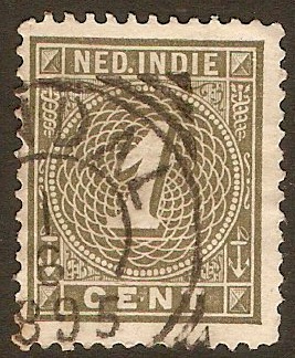 Netherlands Indies 1883 1c Olive-green. SG87.