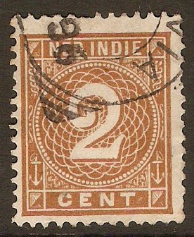 Netherlands Indies 1883 2c Brown. SG88.