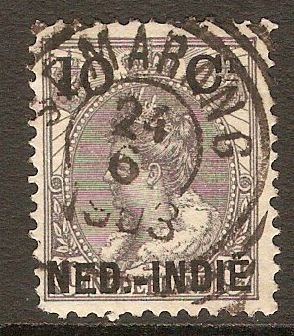 Netherlands Indies 1900 10c on 10c Grey-lilac. SG111.