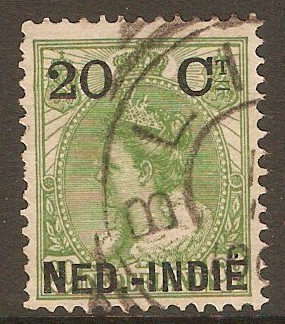 Netherlands Indies 1900 20c on 20c Green. SG114.