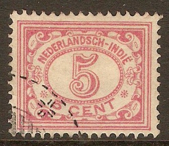 Netherlands Indies 1912 5c Carmine-pink. SG214.