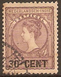 Netherlands Indies 1917 30c on 1g Dull lilac. SG249.
