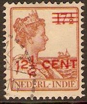 Netherlands Indies 1921 12c on 17c Brown. SG250.
