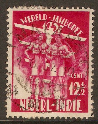 Netherlands Indies 1937 12c (+2c)Carmine-Scout Jamboree. SG381