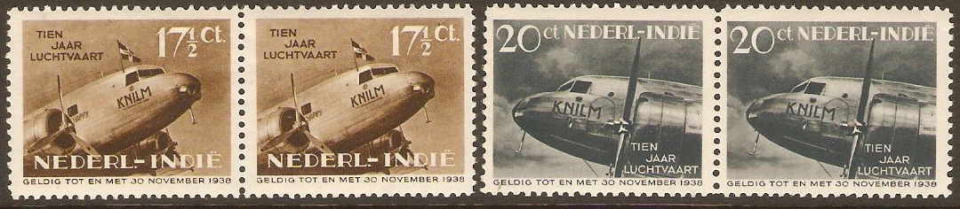 Netherlands Indies 1938 Air Service Set. SG394-SG395.
