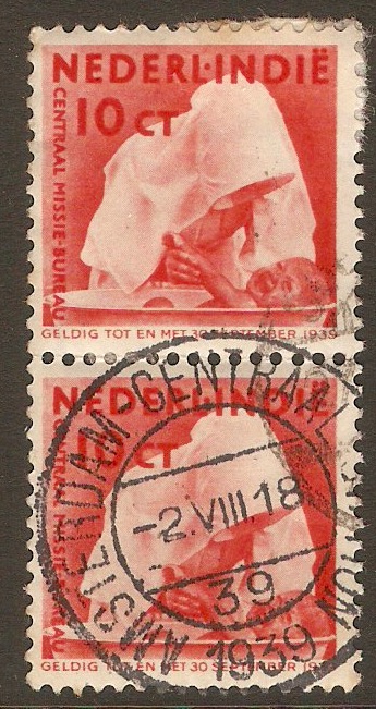 Netherlands Indies 1938 10c (+2c) Scarlet-Child Welfare. SG419.