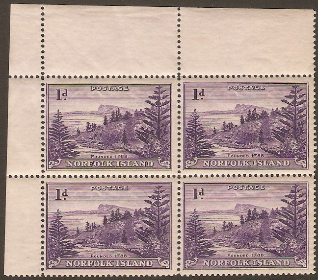 Norfolk Island 1947 1d Bright violet. SG2.
