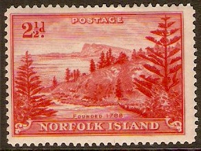 Norfolk Island 1947 2d Scarlet. SG5.