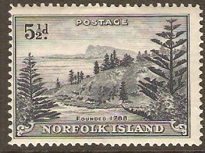 Norfolk Island 1947 5d Indigo. SG8.