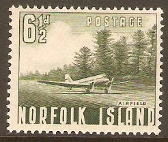 Norfolk Island 1953 6d Deep green. SG14.