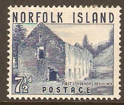 Norfolk Island 1953 7d Deep blue. SG15.
