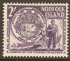 Norfolk Island 1956 2s Violet (Type II). SG20a.